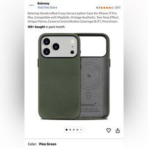 Olive Leather Case for iPhone 17 Pro Max